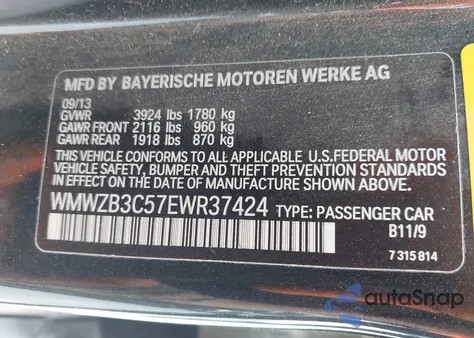 2014 Mini Countryman Cooper из США, поврежденный, VIN WMWZB3C57EWR37424